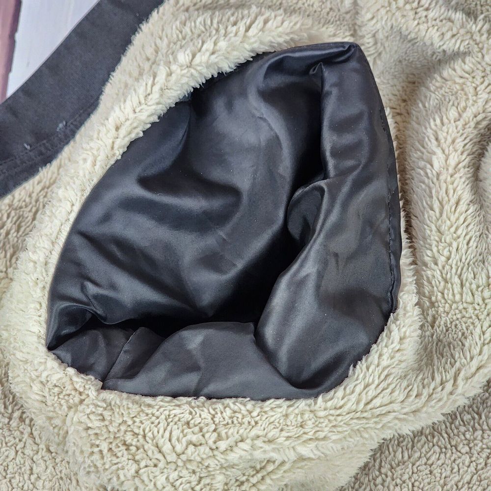 Eddie Bauer Outdoor Mens 2XL Zip Up Charcoal Faux Fur Lined Jacket Pockets‎ Warm - Picture 6 of 16